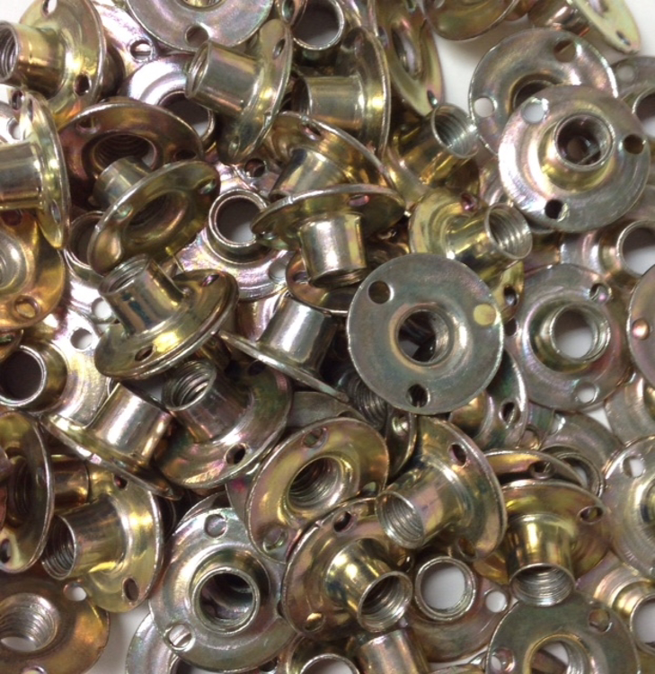 Picture of METRIC 10mm T-nut STANDARD Round Base (Yellow Zinc)