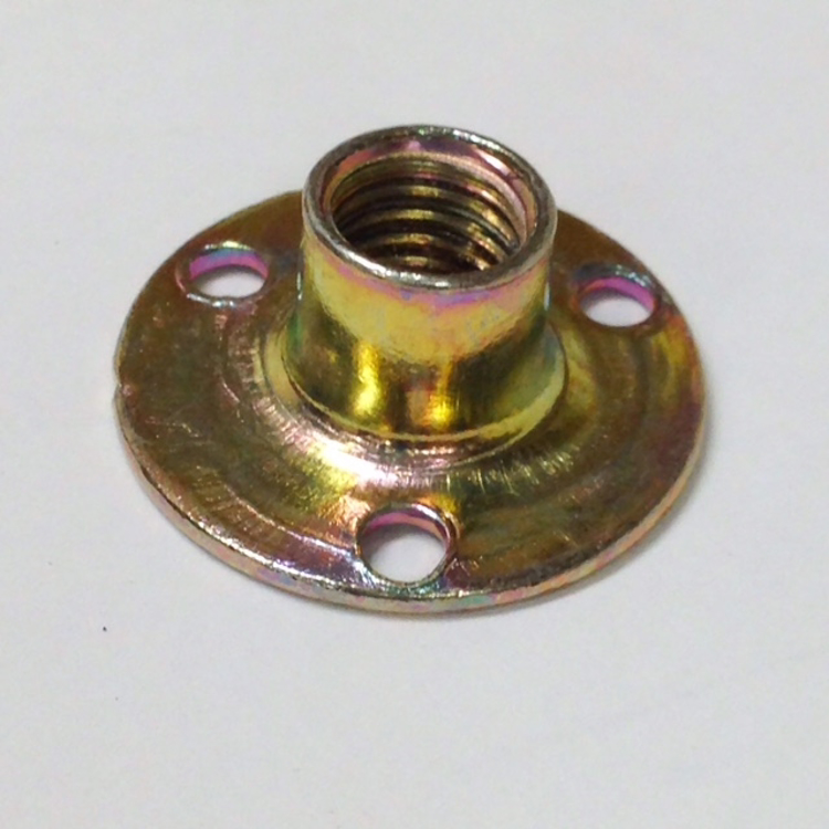 Picture of METRIC 10mm T-nut STANDARD Round Base (Yellow Zinc)