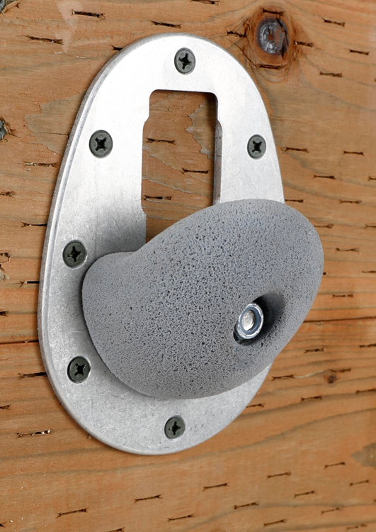 Picture of Removable Climbing Hold with Complete Bracket (One Hold Only With Key and Metal Baseplate Installed)