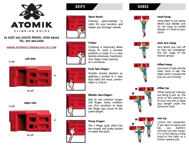 Picture of Atomik Grip Training HangBoard (2 Row)(Two pieces)