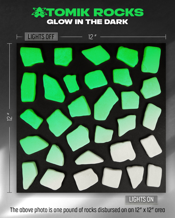 Picture of GREEN Glow in the Dark FLAT ANGLED Landscape Rocks