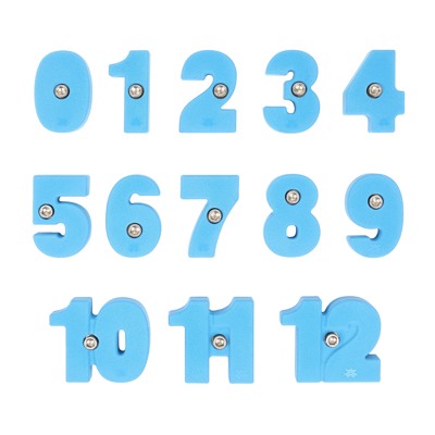Picture of Full Set of Boulder Problem Numbers (0-12)