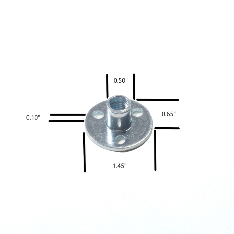 Picture of METRIC 10mm T-nut INDUSTRIAL Round Base (Gray Zinc)