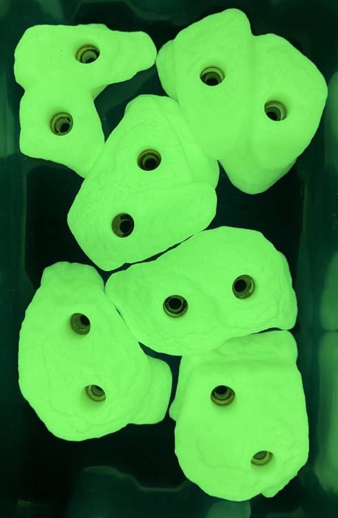 Picture of DEAL OF THE DAY 2 Bolt Playground Climbing Holds - Granite - 6 Pack  GLOW IN THE DARK GREEN