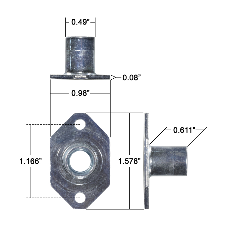 Picture of T-nut INDUSTRIAL Prismatic Base (Zinc)