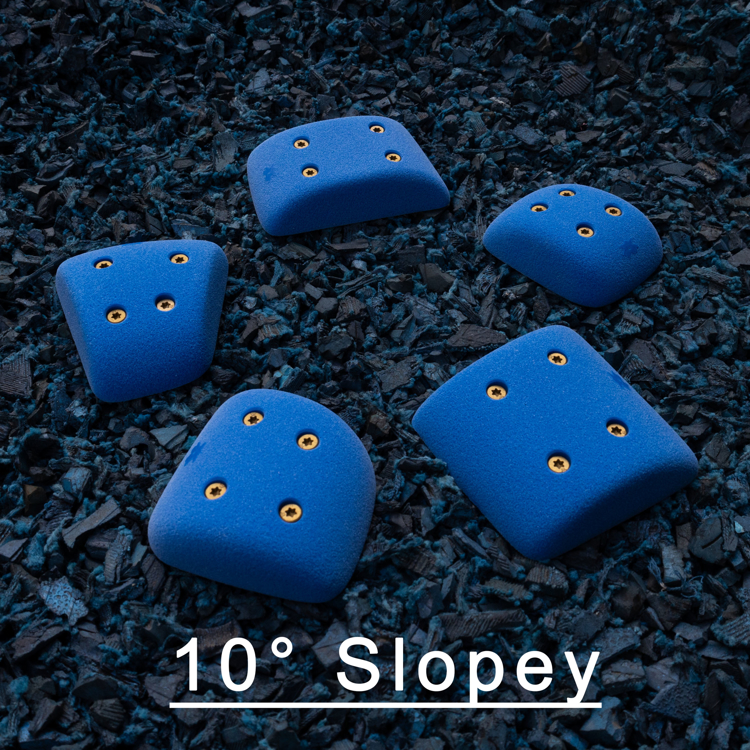 Picture of Deal of the Day 5 Medium Low-Profile Pinches (Screw-on) - 10° Slopey - Medium Blue